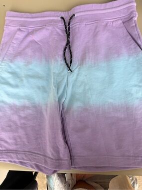 Tie-Dye Pastel Purple & Light Blue Jogger Shorts